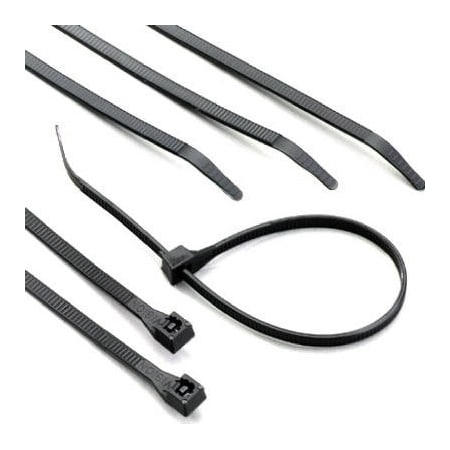 Ecm Industries Cable Tie, 8 in L, 2 in Max Bundle Dia., Black, Nylon 6/6, 75 lb Strength 46-308UVBMN